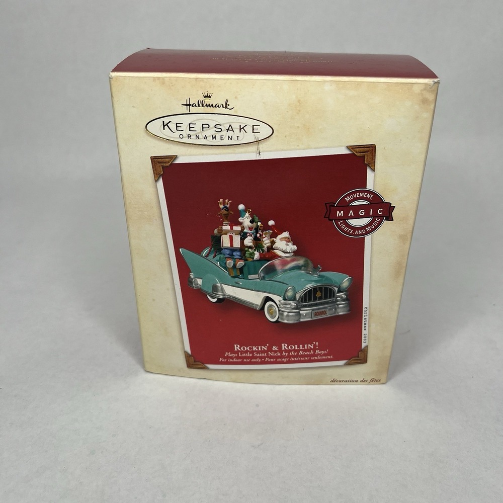2003 Hallmark "Rockin and Rollin!" Music By Beach Boys Magic Christmas Ornament